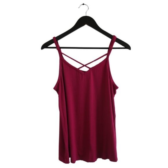 torrid Tops - 𝅺TORRID Super Soft Knits Pink Criss Cross Strappy Tank Top Pink Size 00X